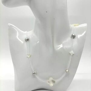 Jewelry Necklace Pearl and Silver (Van Cleef STYLE)